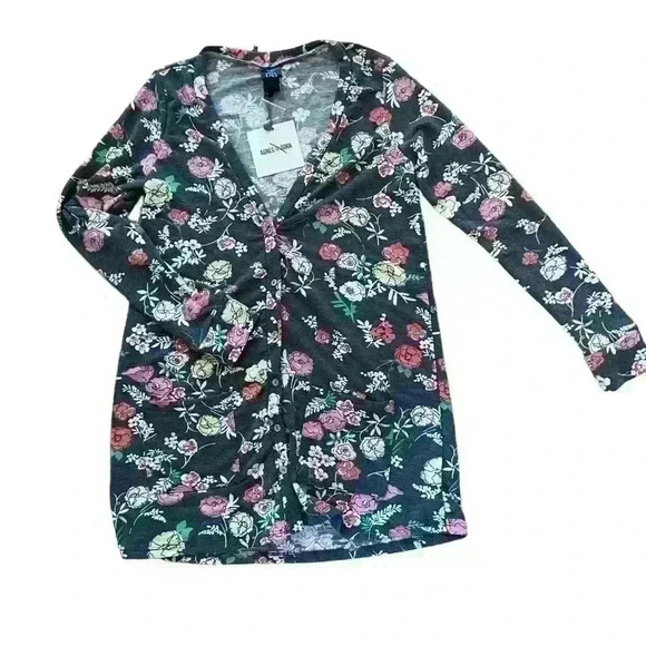 Agnes & Dora™ Essential Cardigan Floral Pop of Pink Size XS (0-2) Lightweight - Picture 6 of 12